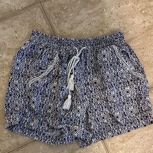 Blue white Patterned Shorts casual
